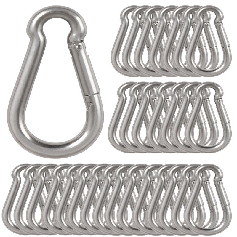 Yision 30Pcs 3” Safety Spring Snap Hook, M8 5/16" Carabiner Quick Link Snap Hooks for Camping Hiking, 500LBS Holding Capacity Heavy Duty Steel Carabiner Clip Buckle for Swing Hammock Gym Outdoor - Image 1